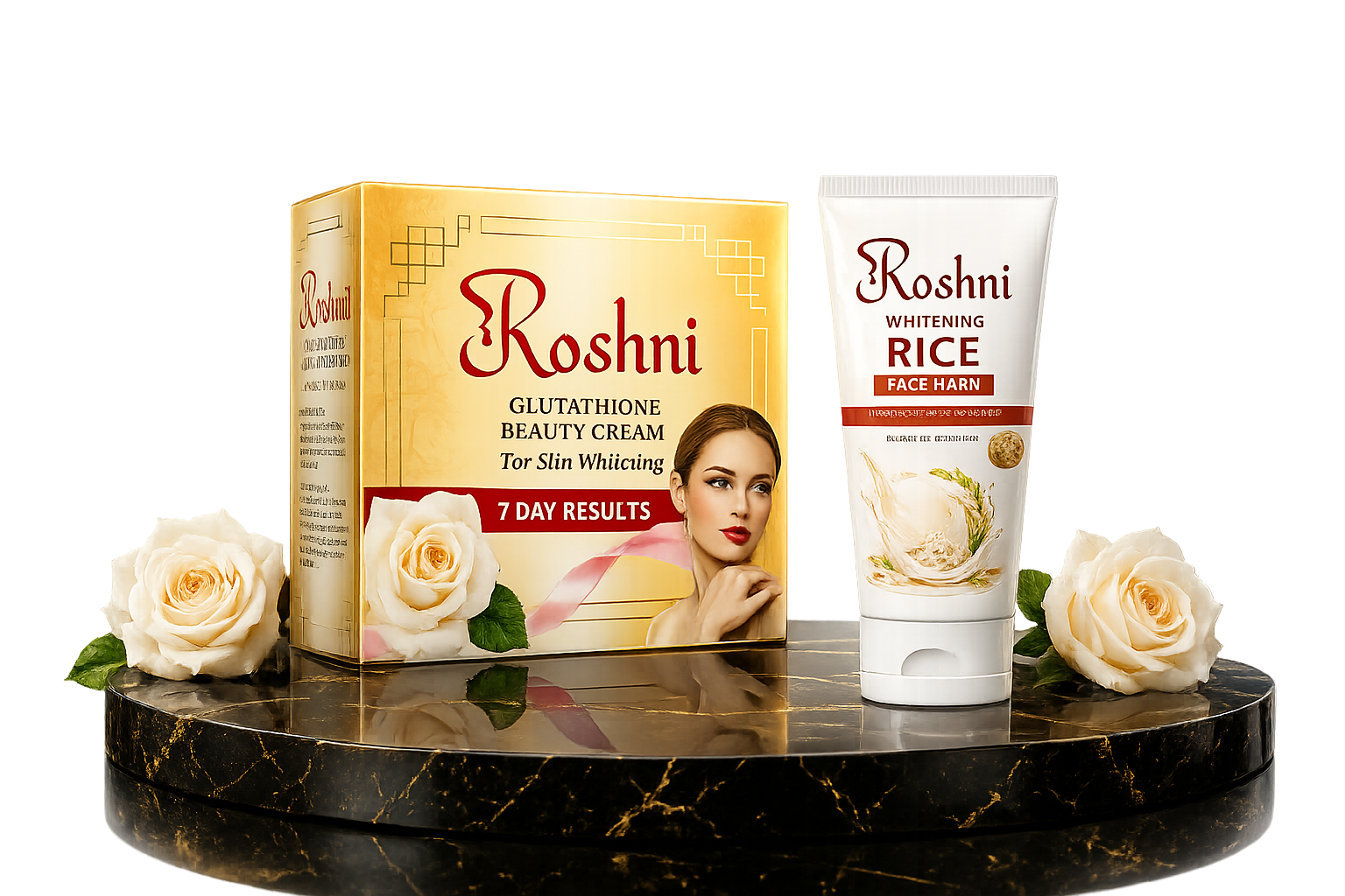 Roshni Glutathione Beauty Cream and Rice Face Wash